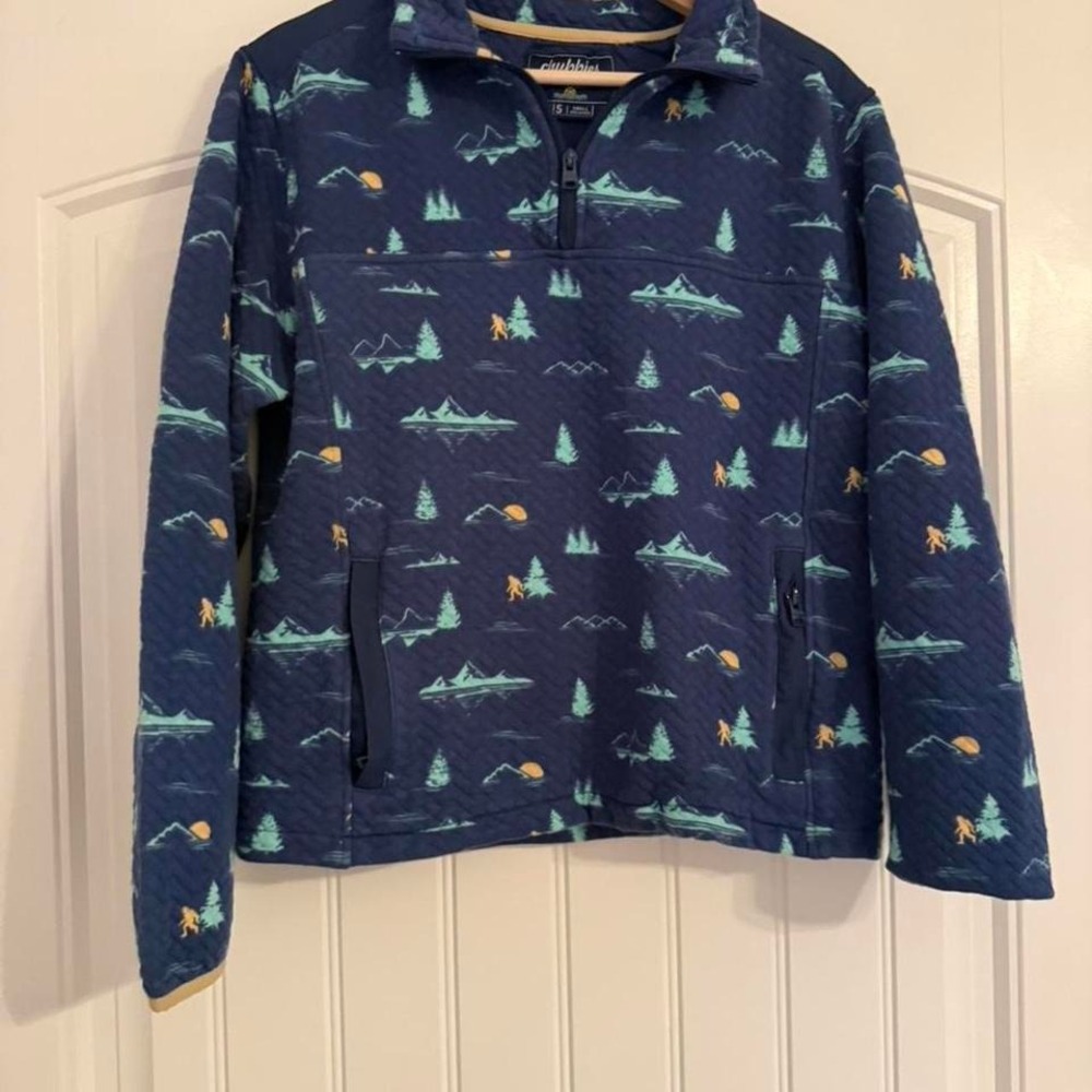 Chubbies Sasquatch Men's Small Quilted Quarter Zip Pullover Bigfoot